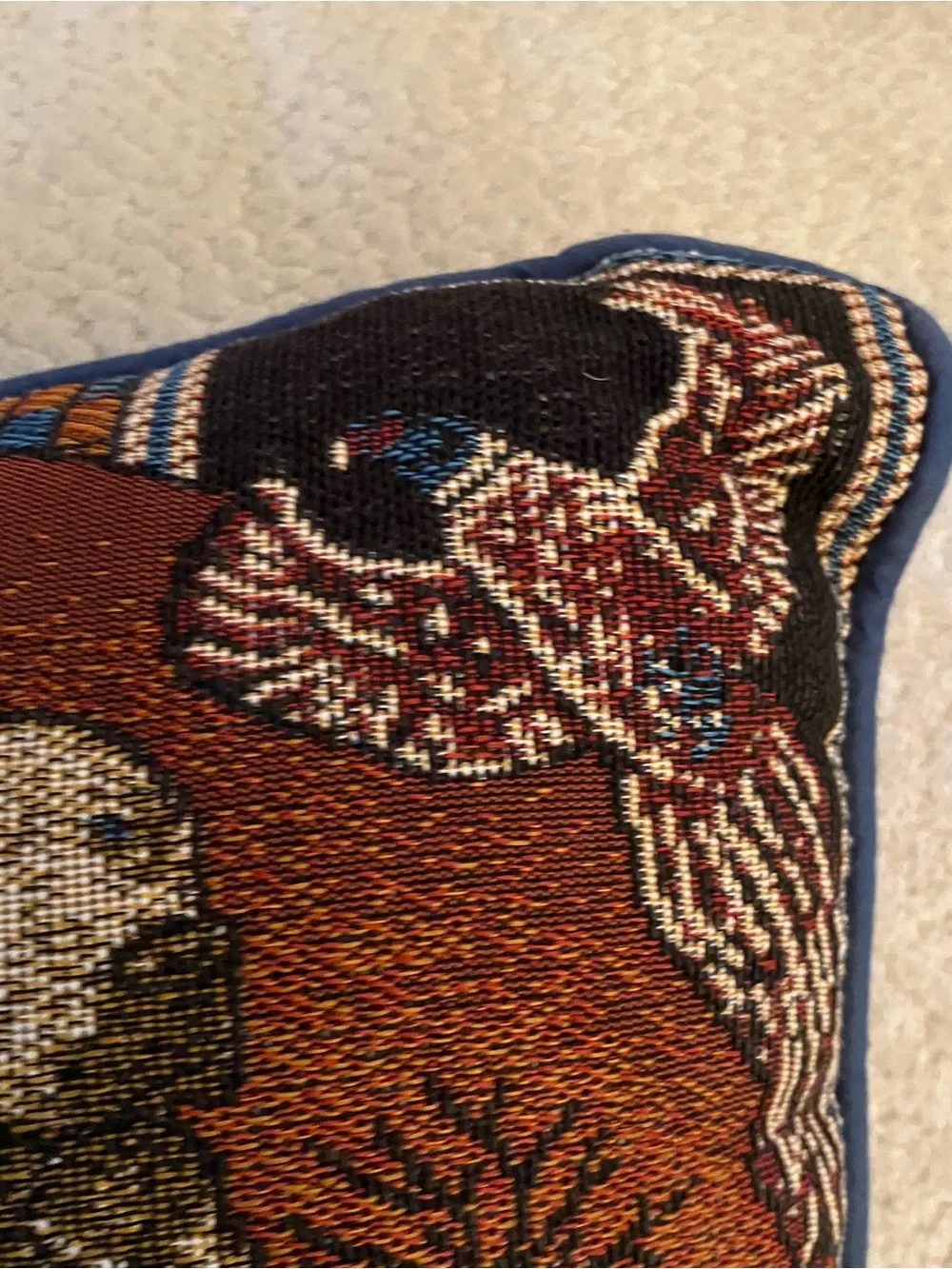 VTG Tapestry Labrador Dogs Throw Pillow Hunting Camp Duck Cabin 12.5in Square